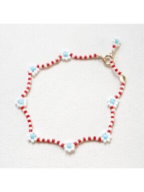 Roxanne Assoulin Daisy Anklet Red White
